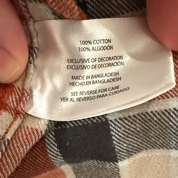 Eddie Bauer Orange 100% Cotton Long Sleeve Flannel Button Down | Size L - Picture 4 of 8